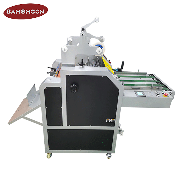 SRL-49PH hydraulic automatic laminating machine 490mm auto overlapping double side roll laminator 19inch film hot roll lamintor